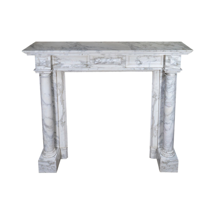 Antique French Arabescato Marble Mantel