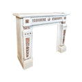 Antique French White Carrara and Royal Red Marble Mantel (MCH1072)
