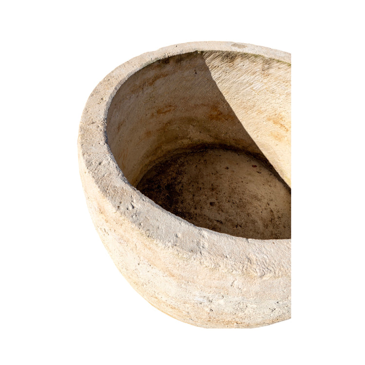 Antique French Limestone Circular Planter