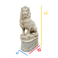 Contemporary French Reconstituted Stone Lion Statue with Base (GE-RADS)