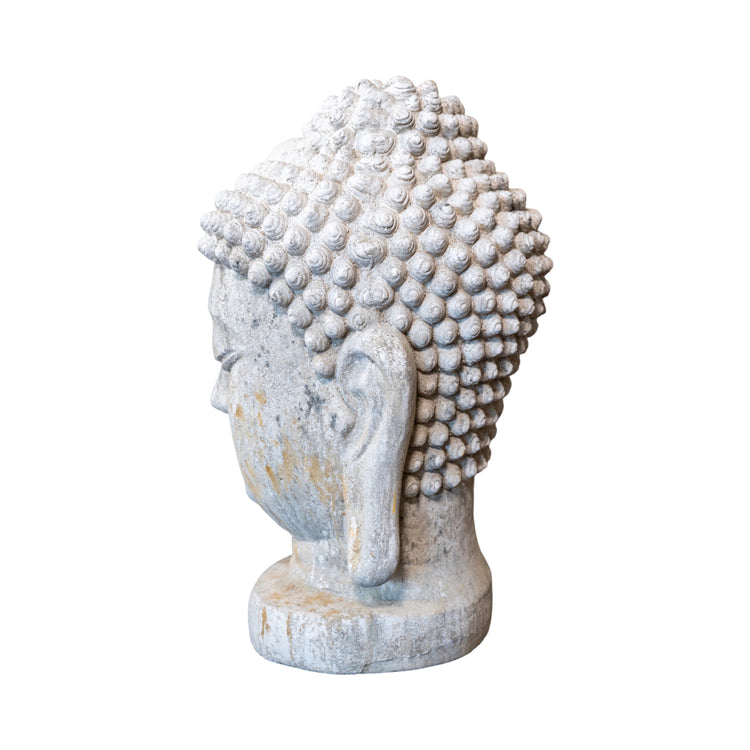 French Granite Composite Buddha Head Sculpture