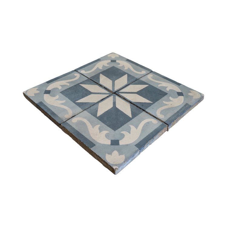 Reclaimed French Encaustic Concrete Square Tile (ET-PRSM)