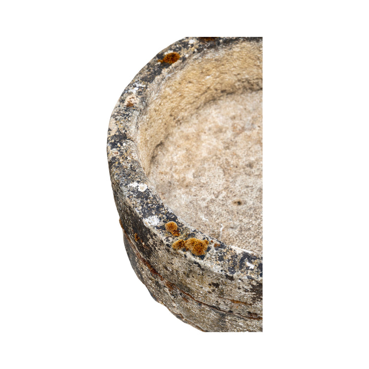 Antique French Limestone Round Trough (V-THZK)