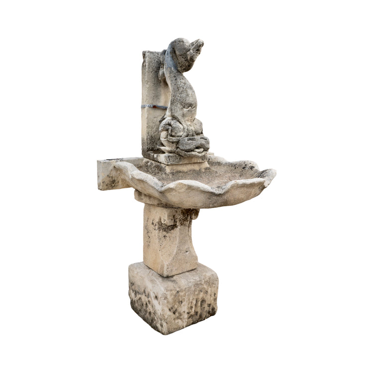 Antique French Limestone Wall Fountain