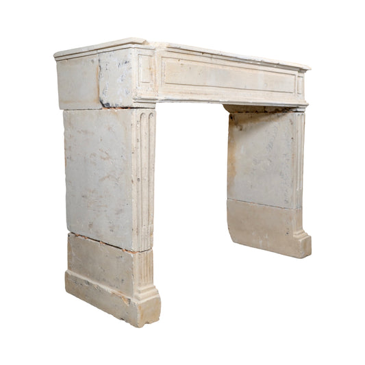 Antique French Limestone Mantel (M-DGZX)