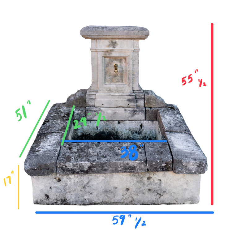 Antique French Limestone Wall Fountain