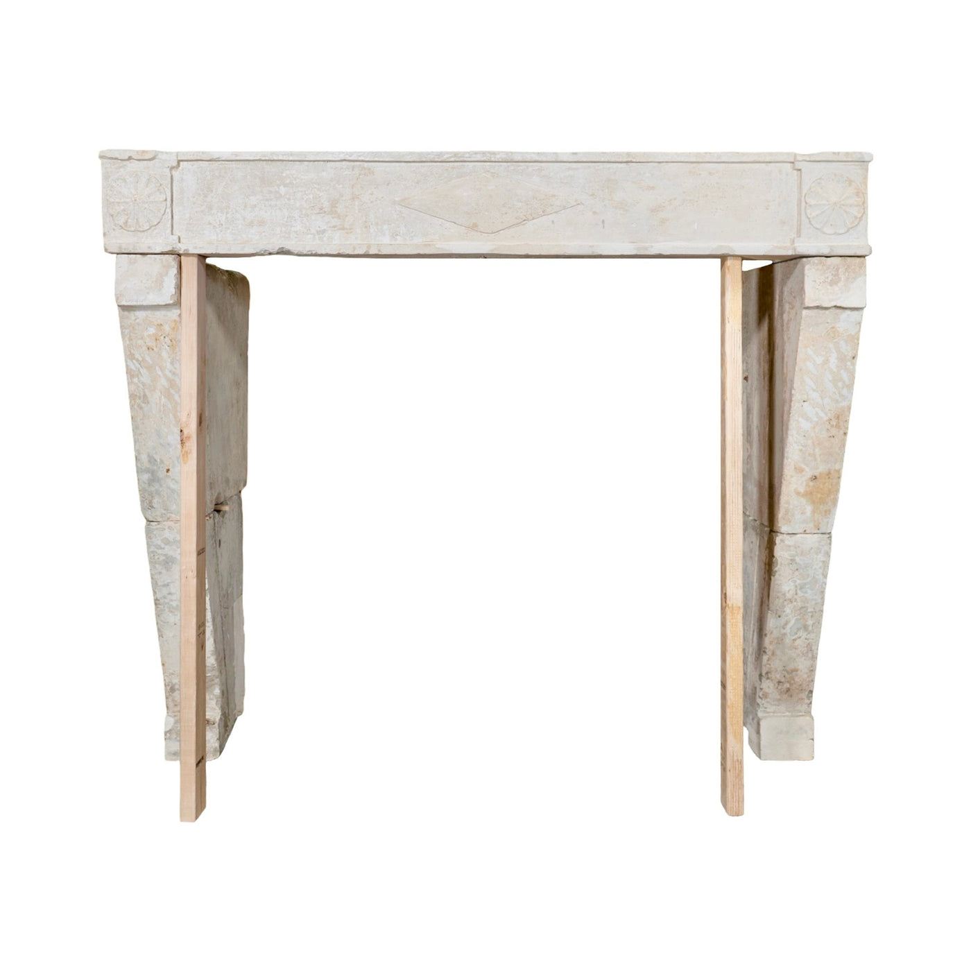 Antique French Limestone Mantel (M-ETPW)