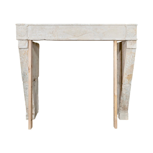Antique French Limestone Mantel (M-ETPW)