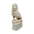 Contemporary French Reconstituted Stone Lion Statue with Base (GE-RADS)