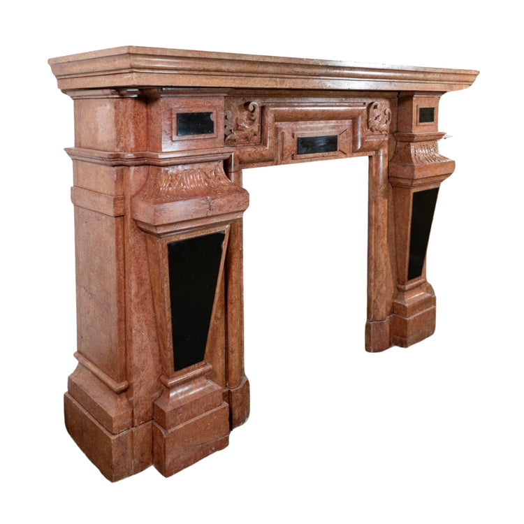 Antique French Domvrena Red Marble Mantel