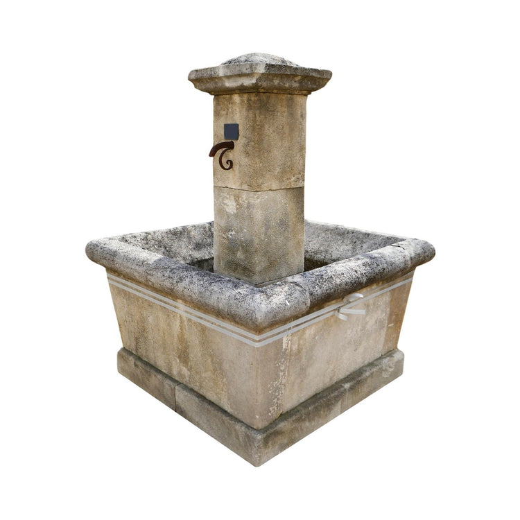 Antique French Limestone Central Fountain