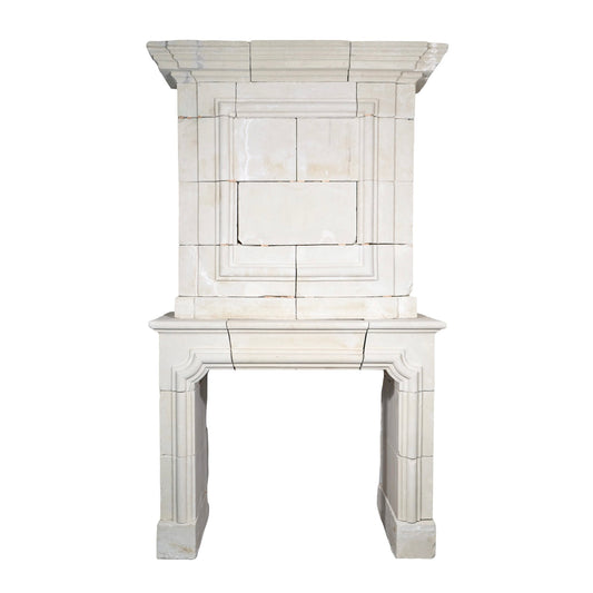 Antique French Limestone Mantel