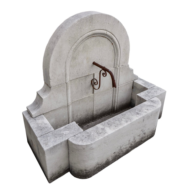 Contemporary French Limestone Wall Fountain