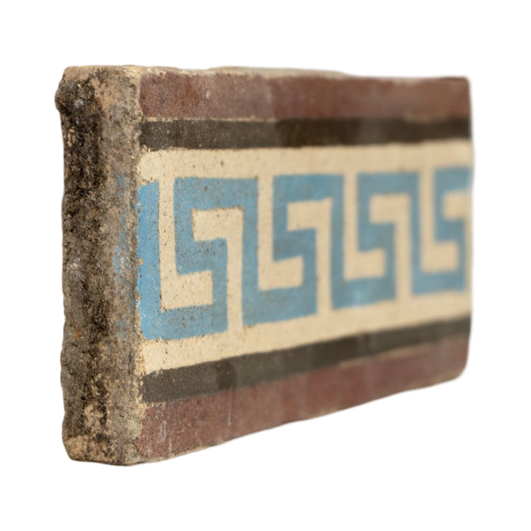 Reclaimed French Encaustic Decorative Greek Key Concrete Border Tile