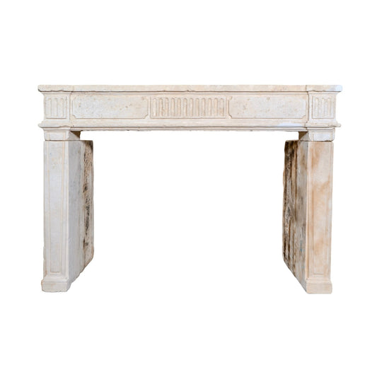 Antique French Limestone Mantel (M-XSGF)