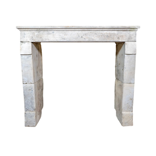 Antique French Limestone Mantel (M-XMVK)