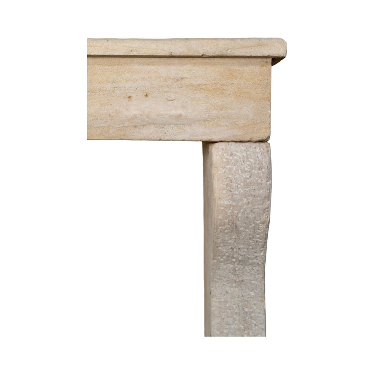 Antique French Limestone Mantel (M-NMLP)