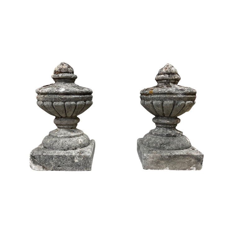 Pair of French Limestone Finials