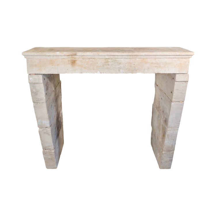 Antique French Limestone Mantel (M-VYJL)