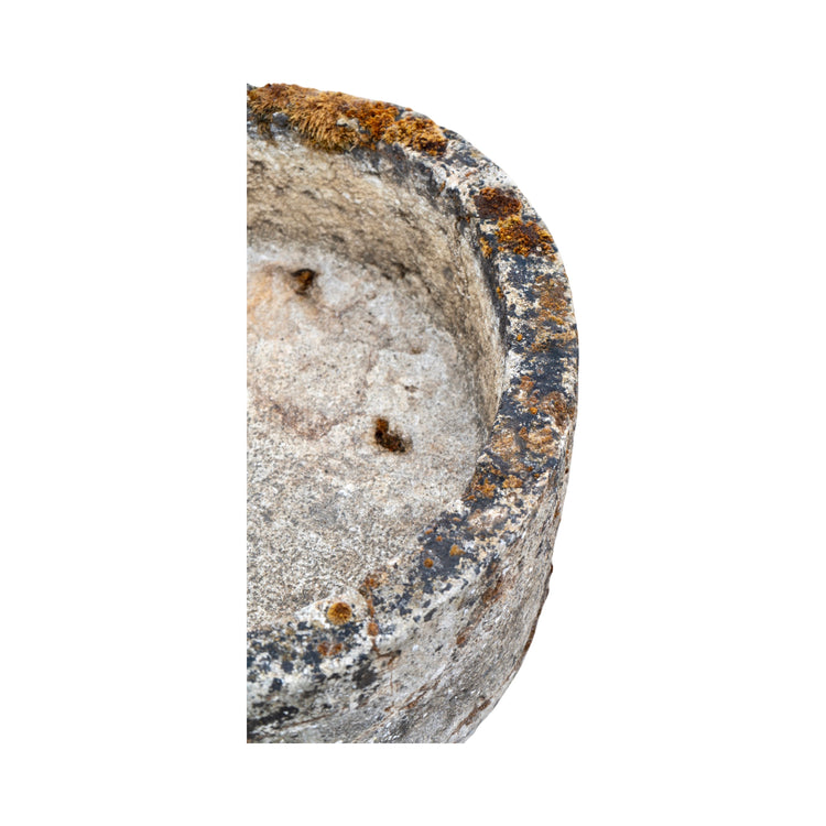 Antique French Limestone Round Trough (V-THZK)