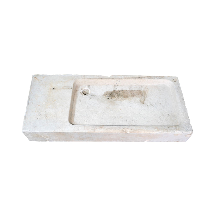 Antique French Burgundy Limestone Low-line Sink (S-AJTR)