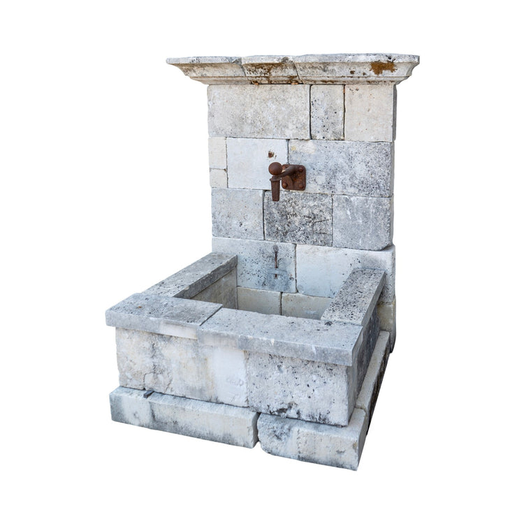 Antique French Limestone Wall Fountain