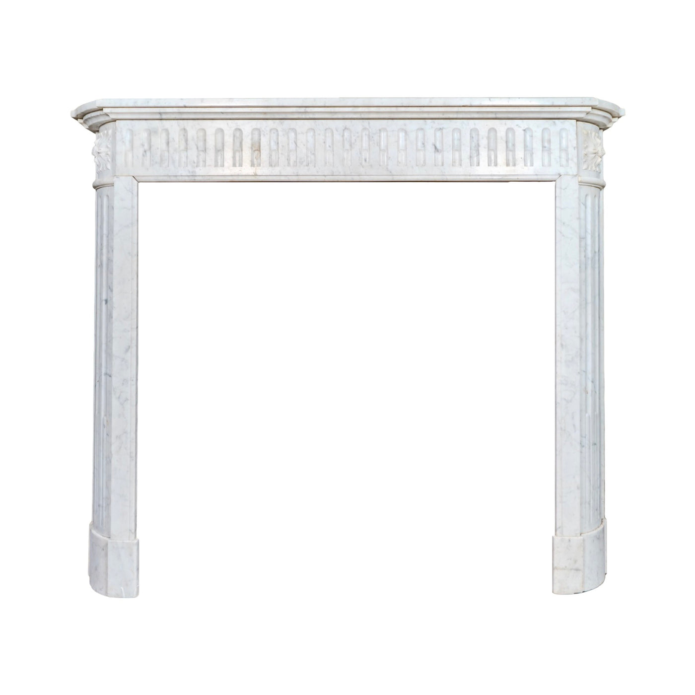 Antique French Carrara Marble Mantel (M-BECA)