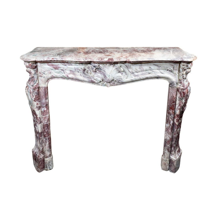 Antique French Fleur de Pêcher Marble Mantel