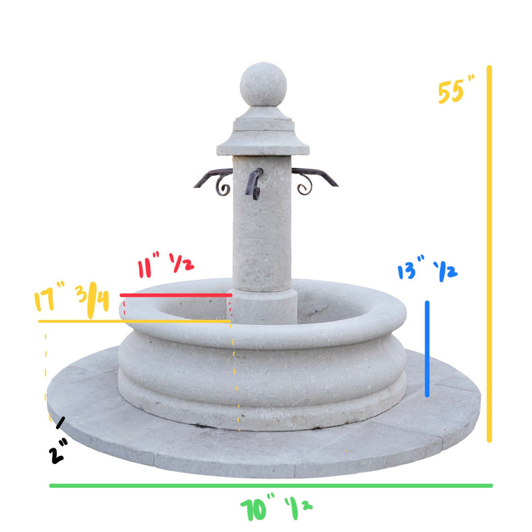 Contemporary French Limestone Central Fountain (FO153)