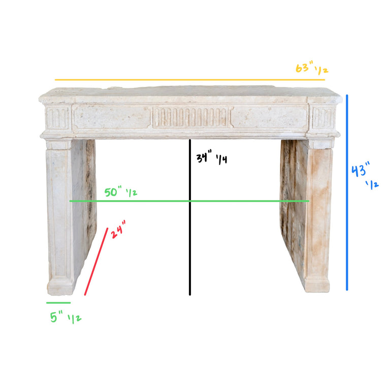 Antique French Limestone Mantel (M-XSGF)