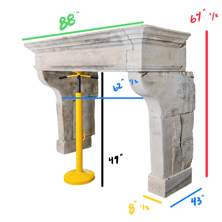 Antique French Limestone Mantel (M-FKHA)