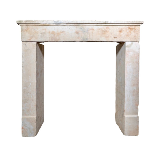 Antique French Limestone Farmhouse Mantel (M-TFMZ)