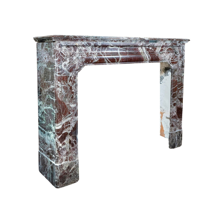 Antique French Red Levanto Marble Mantel