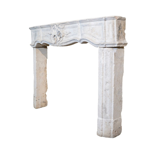 Antique French Limestone Mantel