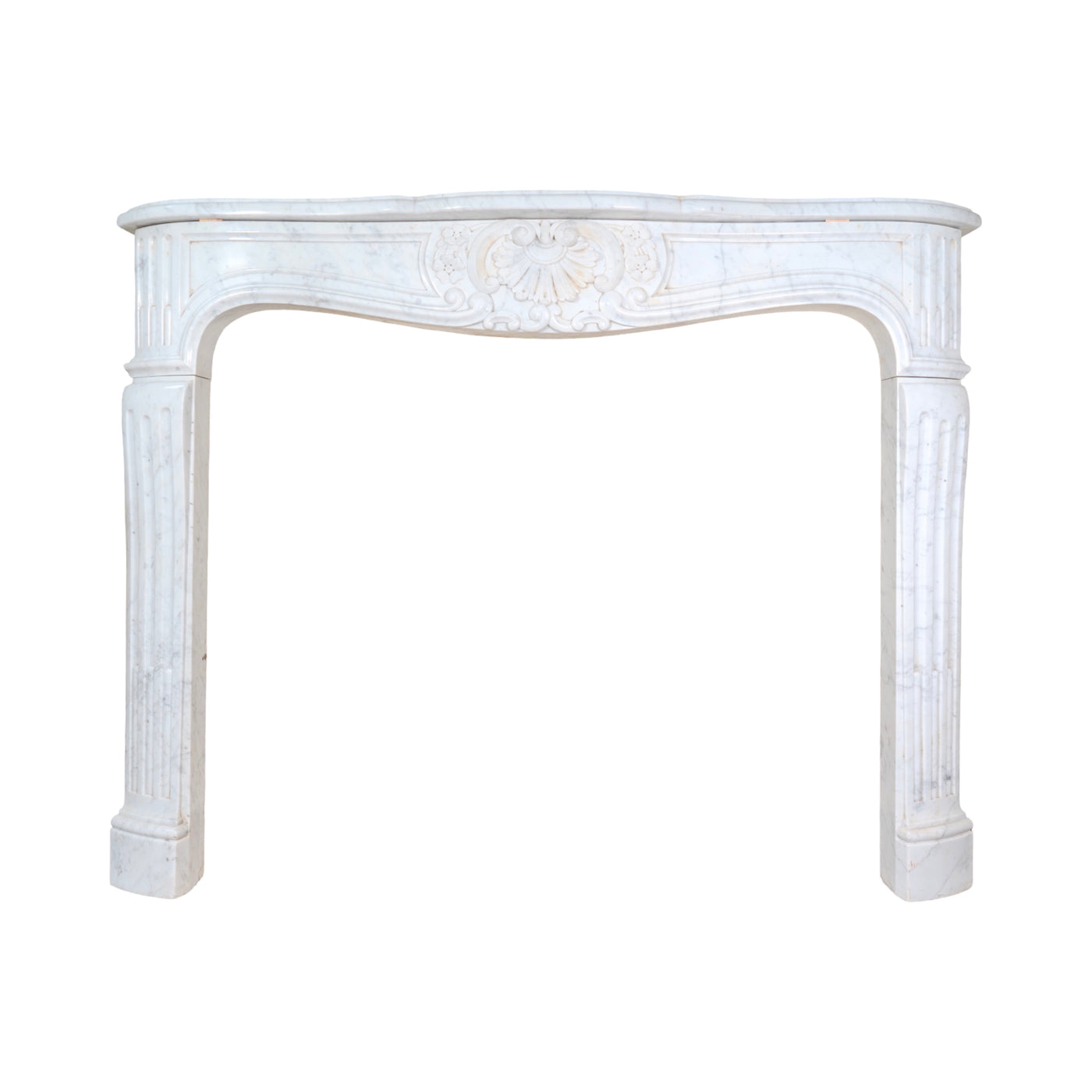 Antique French Carrara Marble Mantel (M-DZSN)