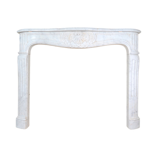 Antique French Carrara Marble Mantel (M-DZSN)