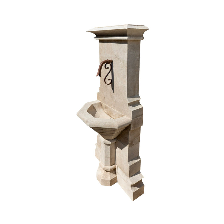 Contemporary French Limestone Wall Fountain