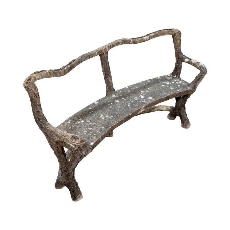 Antique French Faux Bois Bench (GE-WFCK)