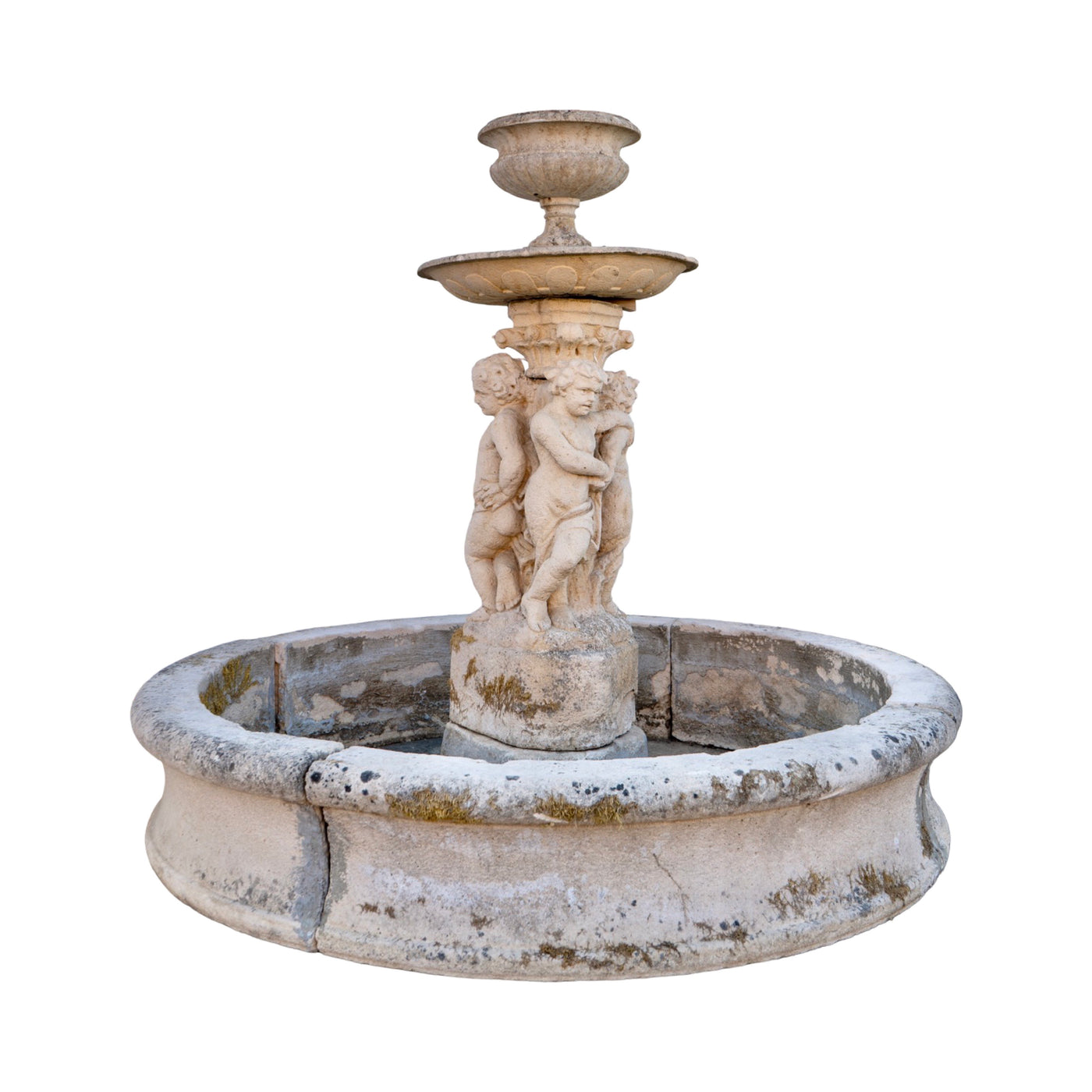 Antique French Limestone Central Fountain (F-TDML)
