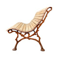 Midcentury French Wood and Iron Garden Bench (GE-BDFA)