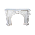 Antique French White Veined Carrara Marble Mantel (M-HREA)