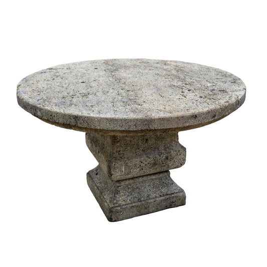 Contemporary French Limestone Table with Base (TA-BKEL)