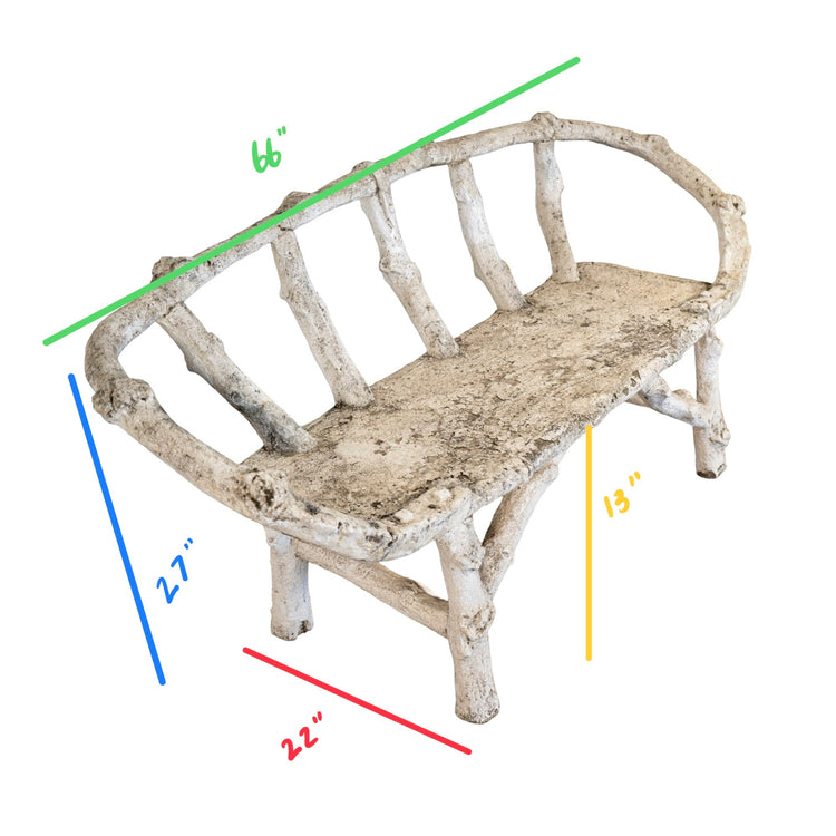 French Faux Bois Bench (GE-REHS)
