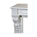 Antique French White Veined Carrara Marble Mantel (M-METQ)
