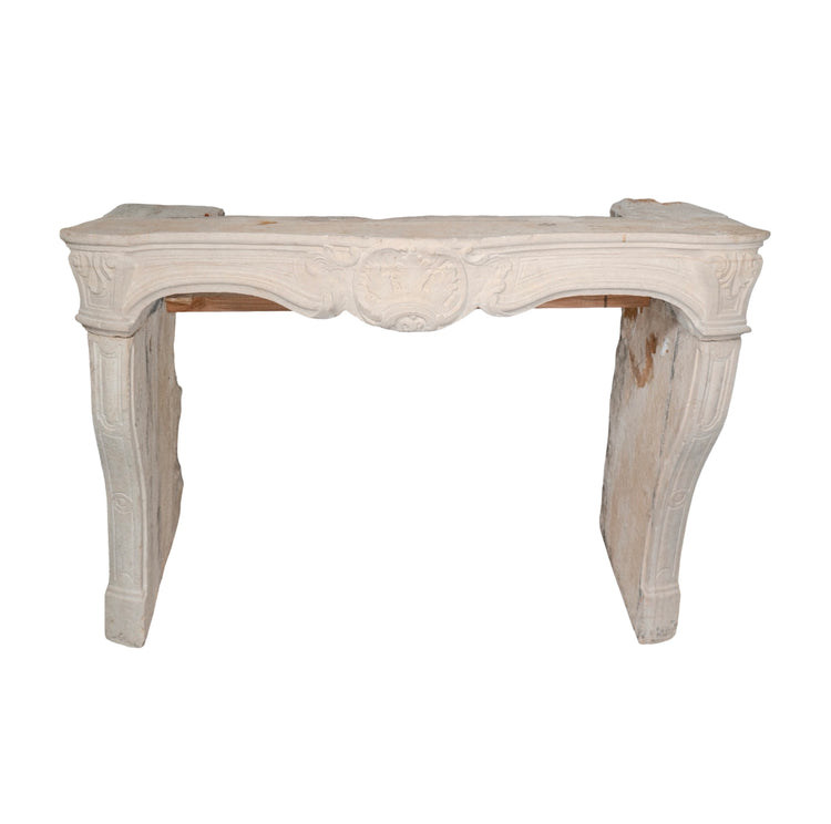 Antique French Limestone Mantel (M-LZJS)