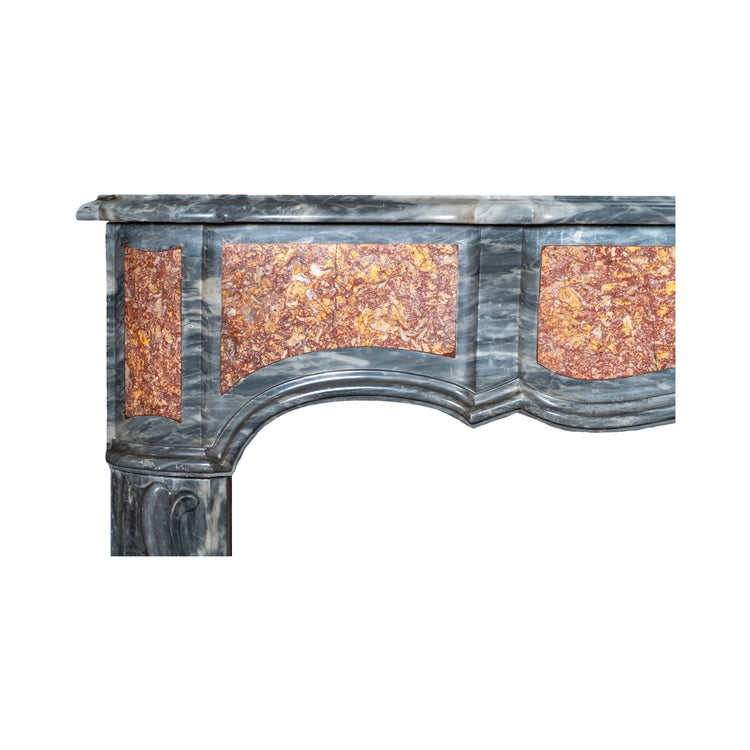 Antique French Turquin Blue and Violet Brocatelle Marble Mantel (MCH1080)