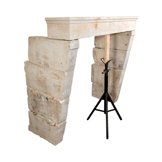 Antique French Limestone Mantel (M-VYJL)