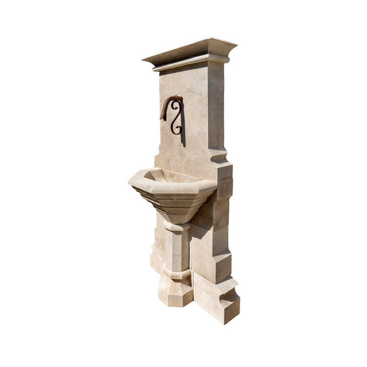 Contemporary French Limestone Wall Fountain