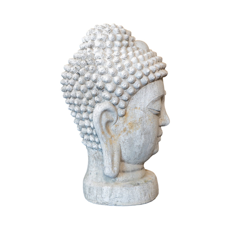 French Granite Composite Buddha Head Sculpture