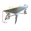 Antique Belgian Bluestone and Wrought Iron Table (TA-WGMN)
